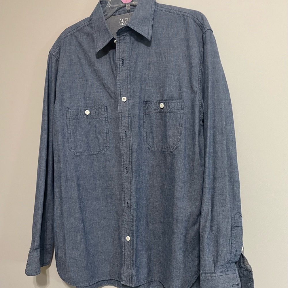 Austin Clothing Co. Denim Button-Up Shirt‎ Size Large ~ Workwear & Lightweight